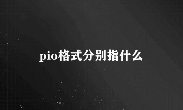 pio格式分别指什么