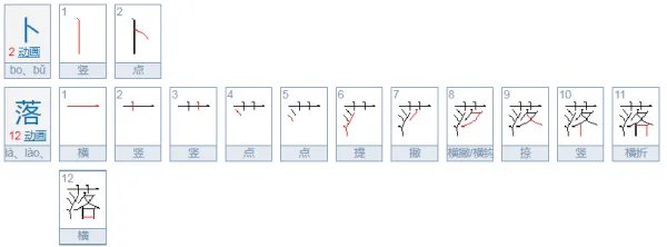 卜落卜落的意思