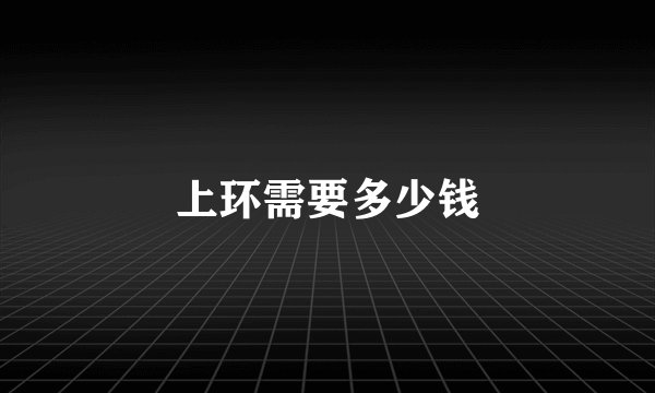 上环需要多少钱