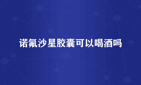 诺氟沙星胶囊可以喝酒吗