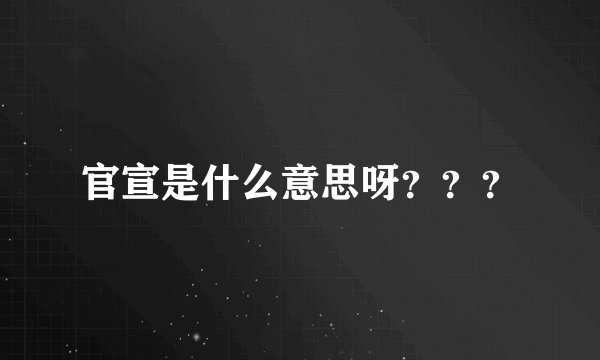 官宣是什么意思呀？？？