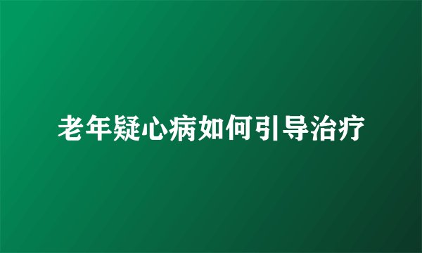 老年疑心病如何引导治疗