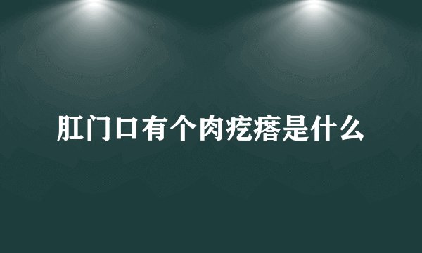 肛门口有个肉疙瘩是什么