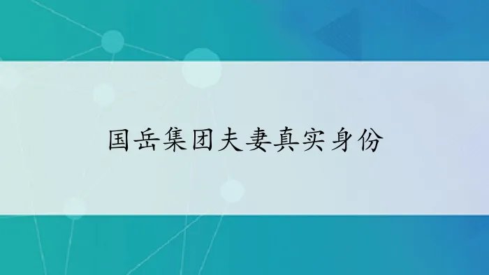国岳集团夫妻真实身份