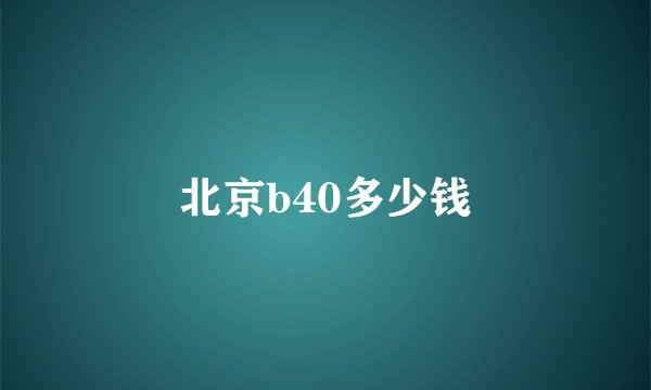 北京b40多少钱