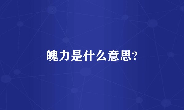 魄力是什么意思?