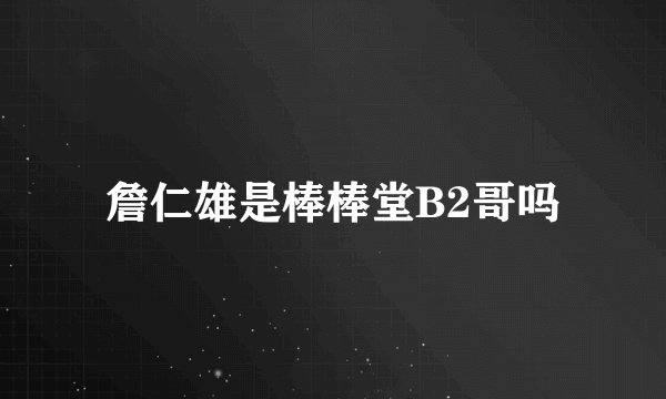 詹仁雄是棒棒堂B2哥吗