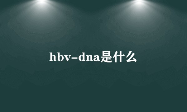 hbv-dna是什么