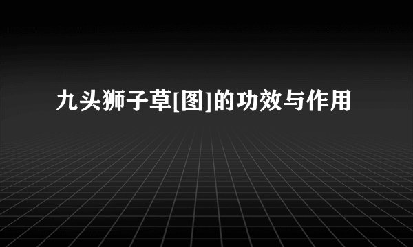 九头狮子草[图]的功效与作用