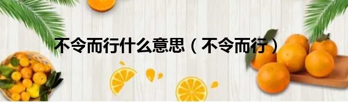 不令而行什么意思（不令而行）