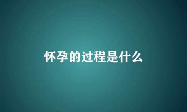 怀孕的过程是什么