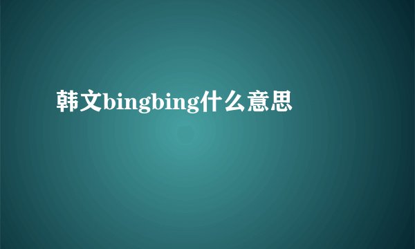 韩文bingbing什么意思