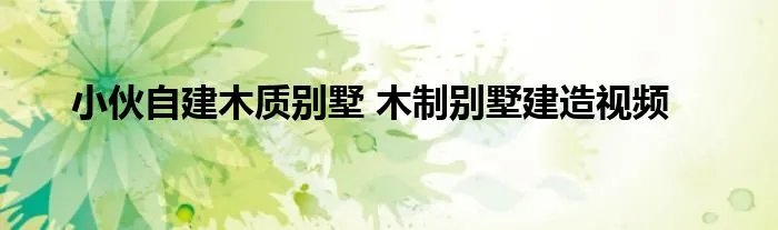 小伙自建木质别墅 木制别墅建造视频