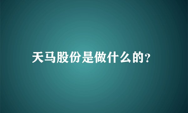 天马股份是做什么的？