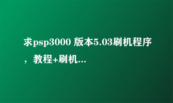 求psp3000 版本5.03刷机程序，教程+刷机包（卡？程序？）