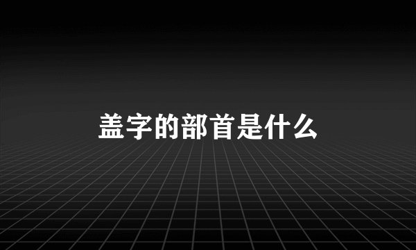 盖字的部首是什么