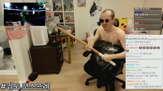 《和班尼特福迪一起攻克难关（Getting Over It with Bennett Foddy）》虐哭韩国主播 当众剃光头还赤裸上身直播