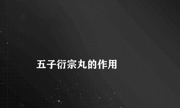 
    五子衍宗丸的作用
  