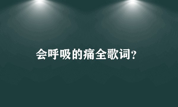 会呼吸的痛全歌词？