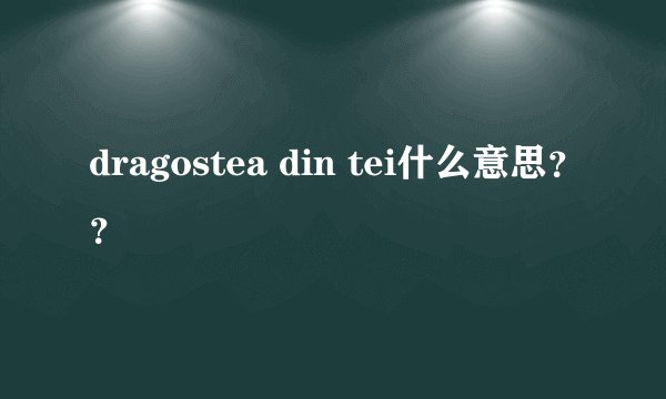dragostea din tei什么意思？？