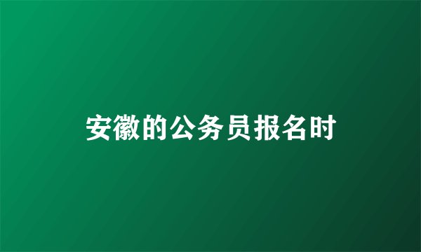 安徽的公务员报名时