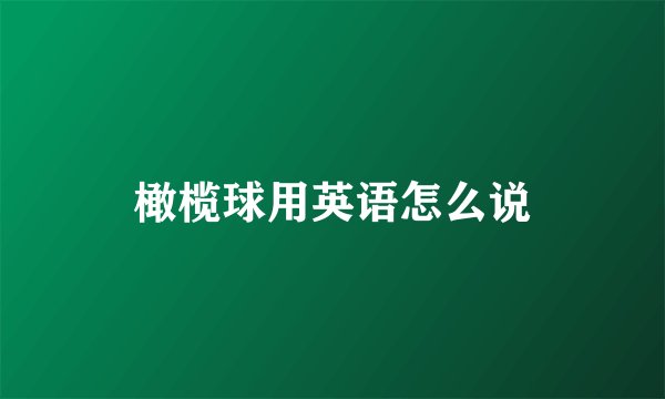 橄榄球用英语怎么说