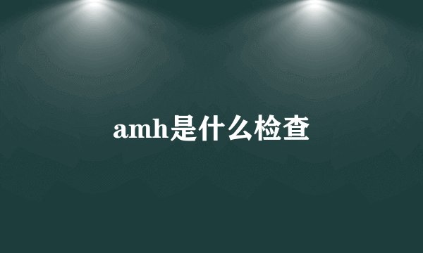 amh是什么检查