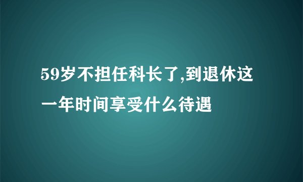 59岁不担任科长了,到退休这一年时间享受什么待遇