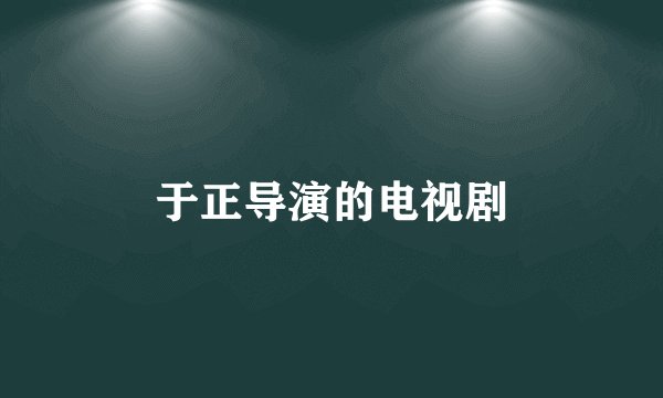 于正导演的电视剧