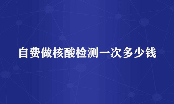 自费做核酸检测一次多少钱