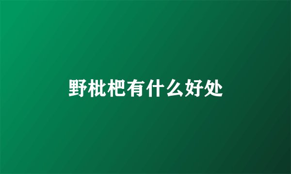 野枇杷有什么好处