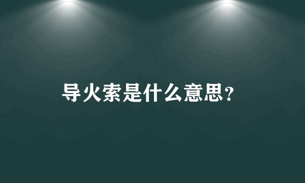 导火索是什么意思？
