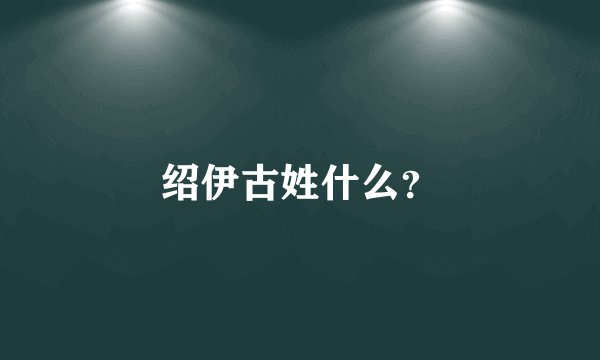 绍伊古姓什么？