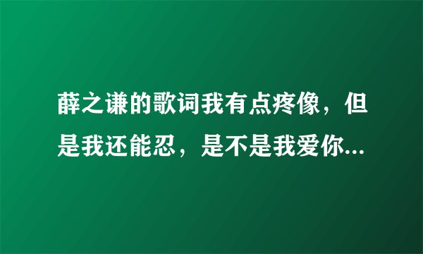 薛之谦的歌词我有点疼像，但是我还能忍，是不是我爱你还算有点天分什么意思