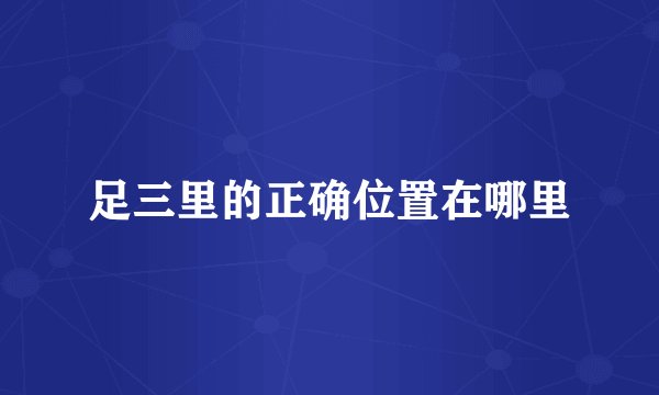 足三里的正确位置在哪里