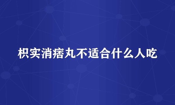 枳实消痞丸不适合什么人吃