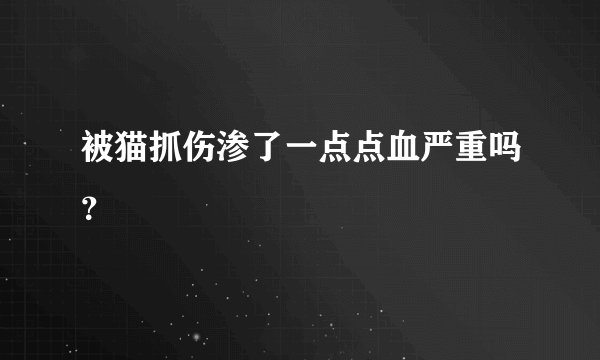 被猫抓伤渗了一点点血严重吗？