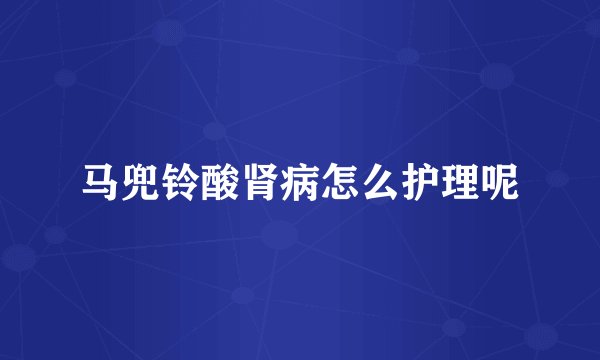 马兜铃酸肾病怎么护理呢
