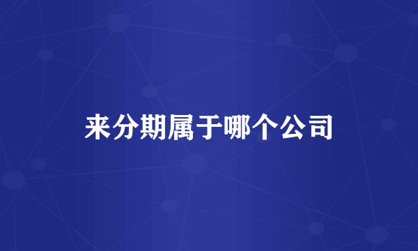 来分期属于哪个公司