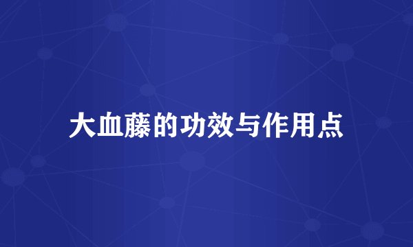 大血藤的功效与作用点