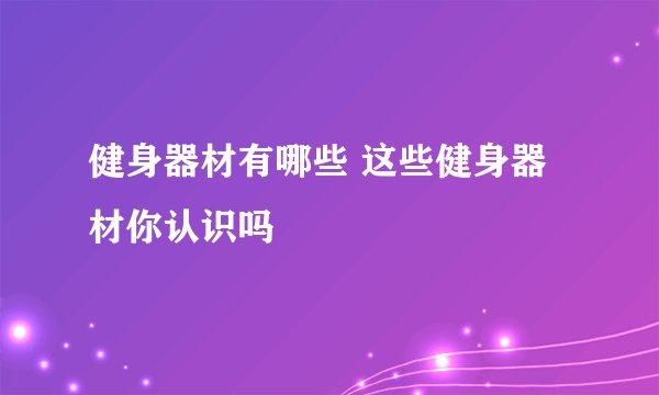 健身器材有哪些 这些健身器材你认识吗