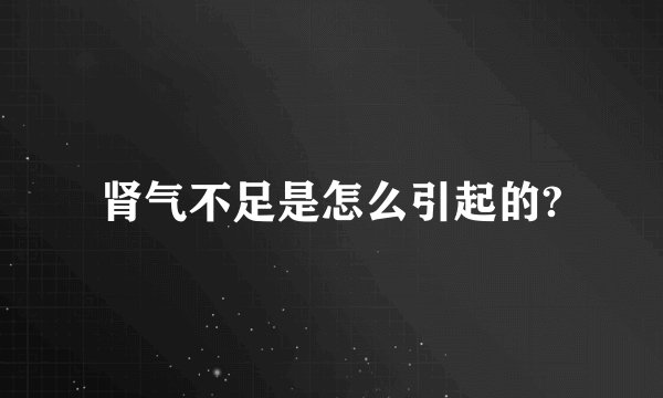 肾气不足是怎么引起的?