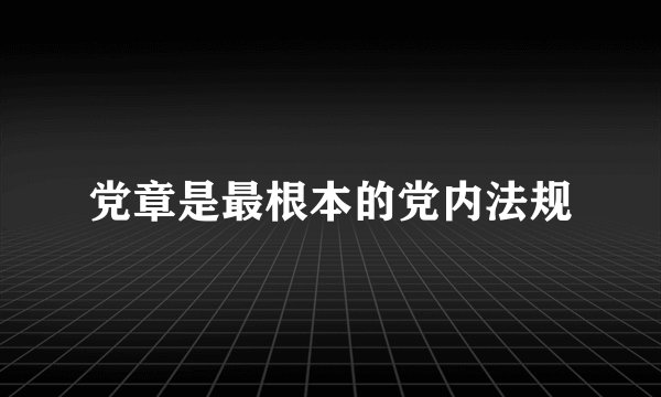 党章是最根本的党内法规