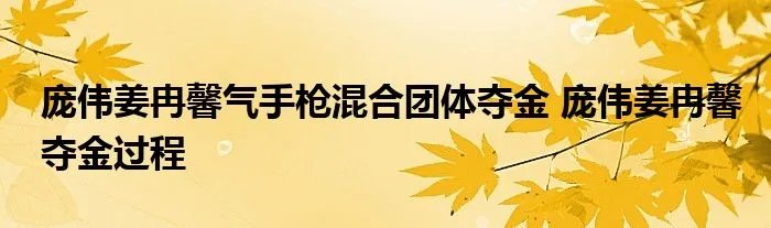 庞伟姜冉馨气手枪混合团体夺金 庞伟姜冉馨夺金过程