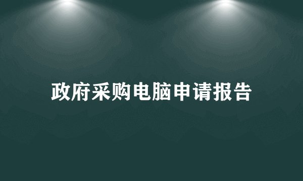 政府采购电脑申请报告