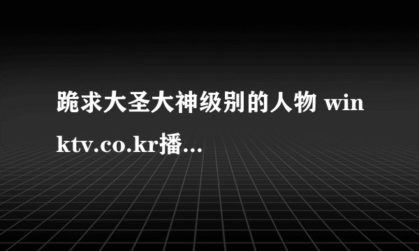 跪求大圣大神级别的人物 winktv.co.kr播放器客户端.