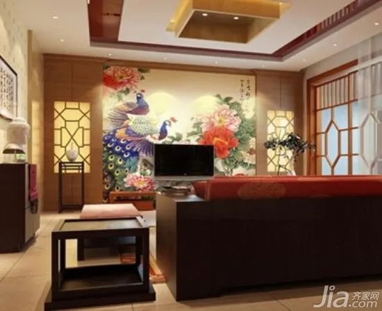 电视背景墙墙绘