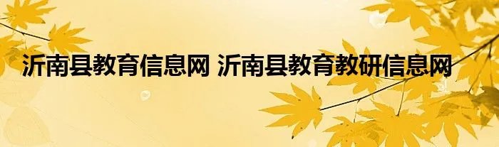 沂南县教育信息网 沂南县教育教研信息网