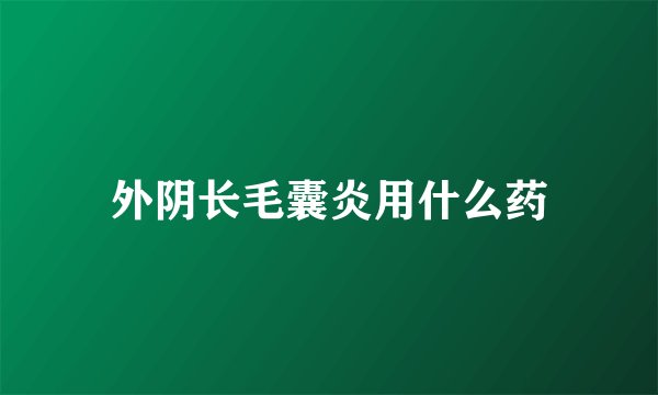 外阴长毛囊炎用什么药