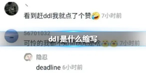 ddl是什么缩写 ddl是什么意思